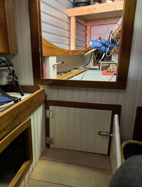 24' Peter van Dine Tancook Whaler, view inside, storage