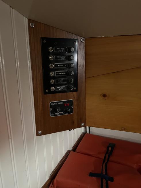 24' Peter van Dine Tancook Whaler, inside, control panel