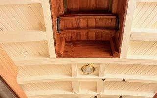 33' English style Gaff Cutter, view inside hatch