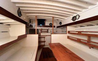 33' English style Gaff Cutter, view inside sleeping quarters
