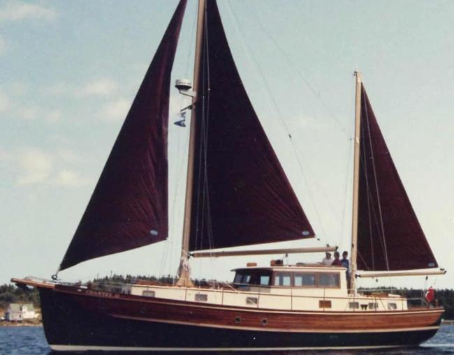 48' William Hand Ketch-Rigged Motorsailer (1989), undersail