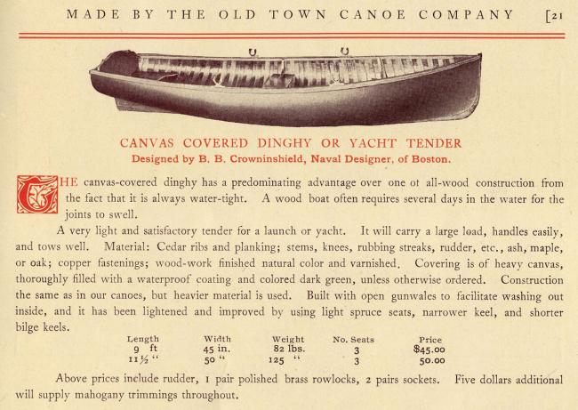 1961 Old Town 11 1/2' Sailing Dinghy, documentation