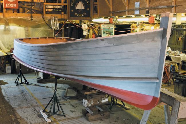 First Light Nancy Lee primed starboard bow view