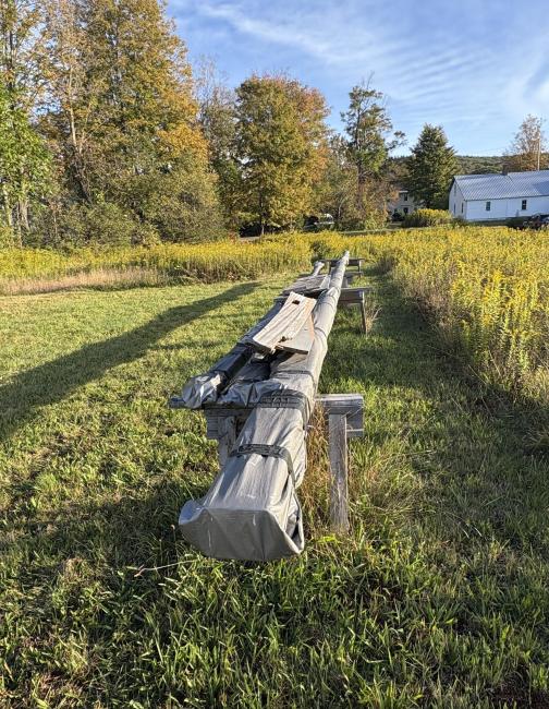 HINCKLEY 44' YAWL, mast laying on ground