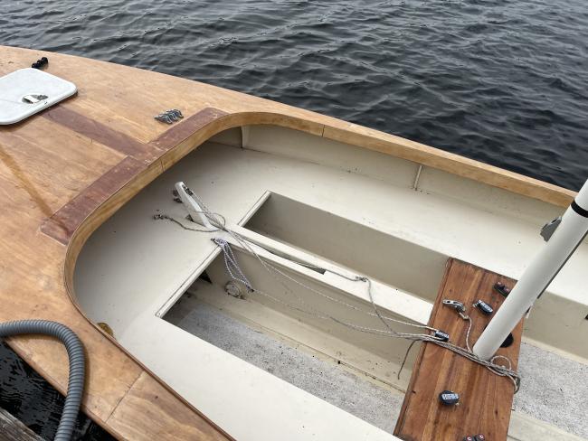 2012 Core Sound 17 Cat Ketch, inwater looking into boat from port side