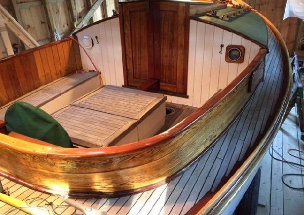 Fenwick Williams 18' Catboat Alden No. 838 with Tender and Brand New Trailer, on deck looking toward cabin