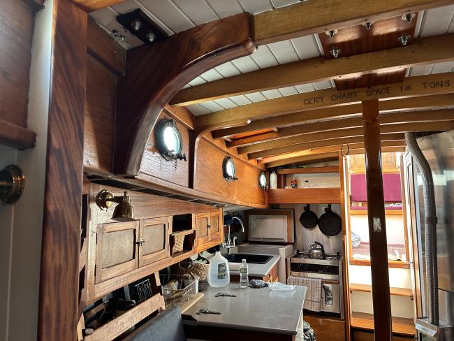 Pilothouse ketch, galley