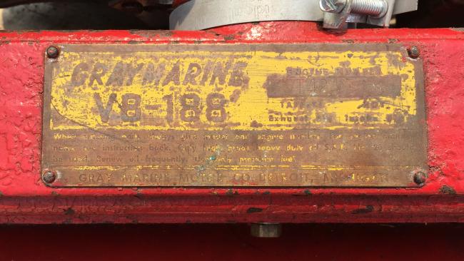 1956 Essaness Craft 23' classic wooden, engine name plate