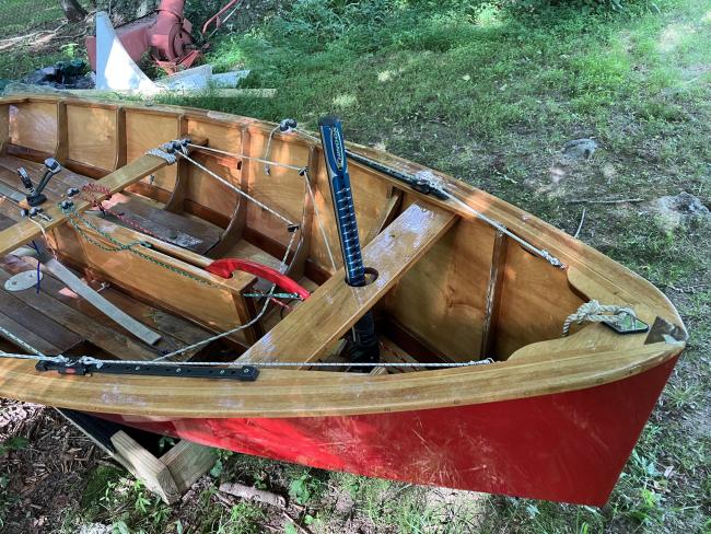 2008 Bristol Seacraft Penguin, in yard looking at bow starboard side from abow