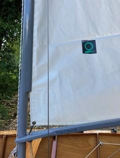 2008 Bristol Seacraft Penguin, on trailer up close view of sail port side