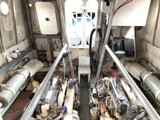 Ex-RNLI Silver Jubilee Lifeboat from UK, engine toom