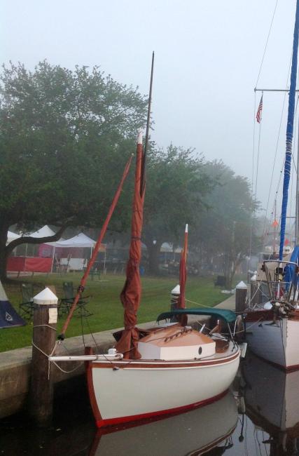 Orbus, a Steve Redmond Elver, in water bow port side view