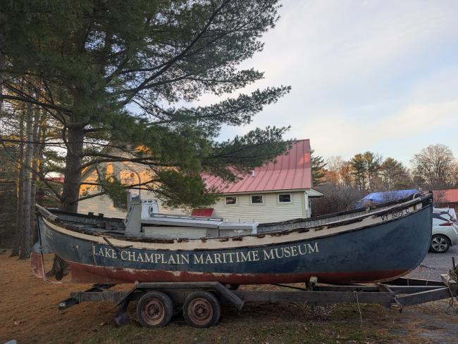 Mark ll Motor Whaleboat  For Free, on trailer starboard side view