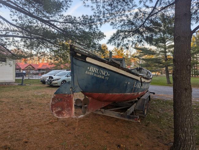 Mark ll Motor Whaleboat  For Free, on trailer port side view