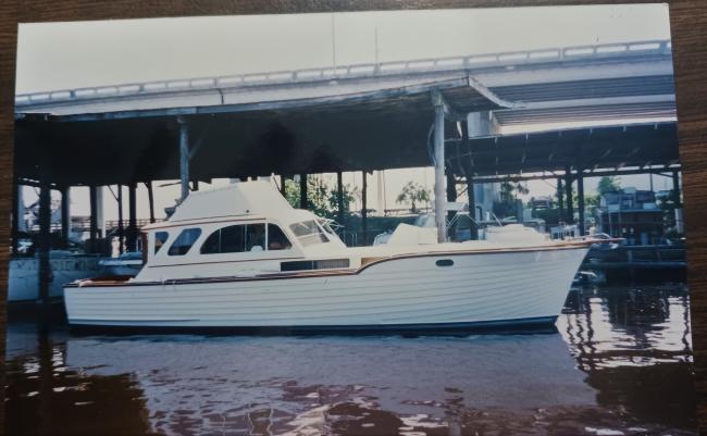 1959 Chris Craft  40' Sea Skiff  Lapstrake Hull $42,000, docked