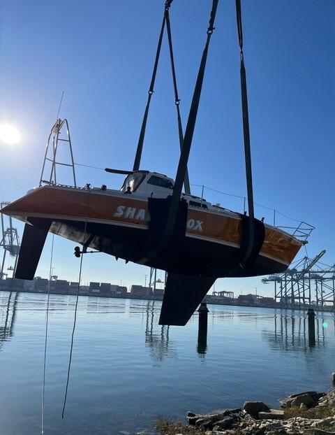 "SHADOWFOX" 31' Ocean crossing cruiser, full view undernead NEW keel