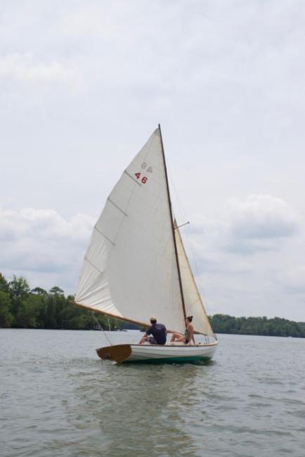 INDIAN SUMMER, Mass. Bay Indian class sloop, built by Willis J. Reid.