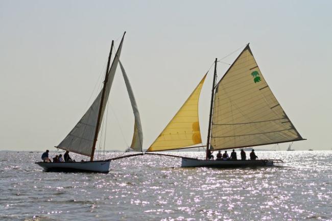 A fun gathering of classic wooden sailboats.