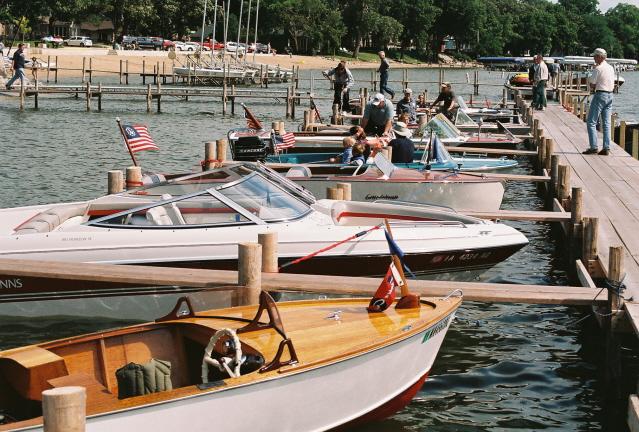 A few of the boats on display at the Antique and Classic Boat Show.
