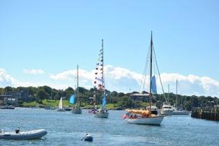 Classic boats on parade in Newport Harbor