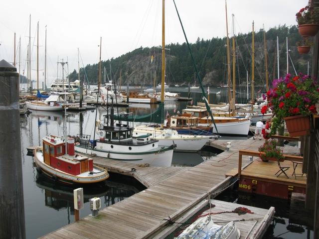 Wooden Boats on display in the Deer Harbor Marina, Orcas Island.