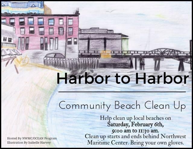 Harbor to Harbor Clean-Up. Art by Isabelle Harvey, a student in OCEANpProgram