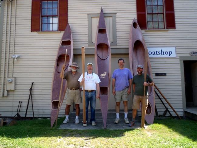Kayaks built at the Maine Maritime Museum Boatshop.