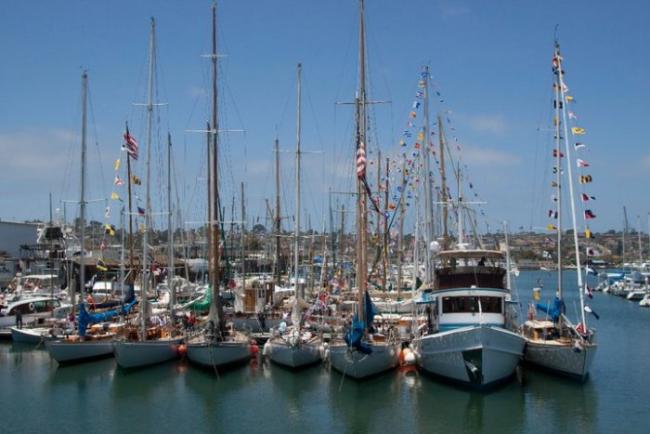 Many boats at the San Diego Wooden Boat Festival