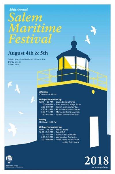 30th Annual Salem Maritime Festival. Design/artwork by Cailee Mitchell.
