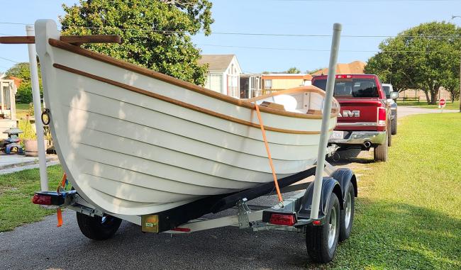 An original Beebe surfboat built at the Greenport Shipyard.