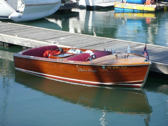 JUICED is a 1955 Chris Craft 17' Sportsman, repowered with an Elco motor