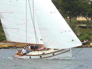 Gaff rigged VOLUNTEER.
