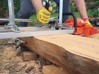 Chainsaw mill.