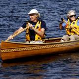 Arie Van Dyk and wife Jean try out the new canoe