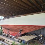 32' Rhodes sloop, on the hard starboard side view