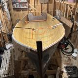 16’ Jericho bay lobster skiff molds, looking at bow, view from above 