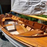 15' Dory-skiff, on trailer looking down towards stern on starboard side