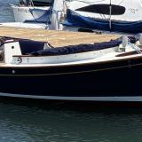 2025 Paul Gartside Custom 17' Electric Launch, docked  starboard side view