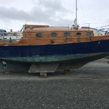 Tegolin is a 26ft Maurice Griffiths 'Athene' design, starboard side view
