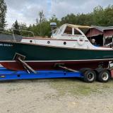 28' Bunker & Ellis, bass boat,1960,  on trailer