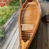 1984 Old Town Cedar strip canoe, Canoe on the deck view from top