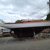 34" Hinckley Sou'wester 1948, on trailer starboard side view