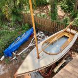 1935 Cape Cod Knockabout-Lake George version, view from above, on trailer