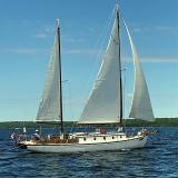 1947 Cypress-On-Oak 46 ft Centerboard Ketch, undersail starboard view