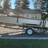 1961 Lyman 18' Outboard, on trailer port side view