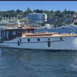 1928 Classic Vic Franck Sea Queen Yacht, in water starboard side view