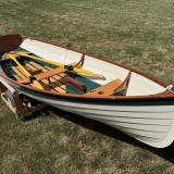 Acorn Skiff, on trailer, bow end starboard side