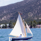For Sale: 12'-10" Pooduck Skiff, undersail starboard side view