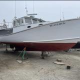2004 Buxton built Lobster Boat, on the hard starboard side bow view