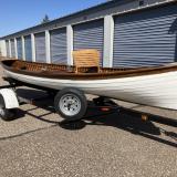 CW Barrett Bros Rangeley   on trailer starboard side view
